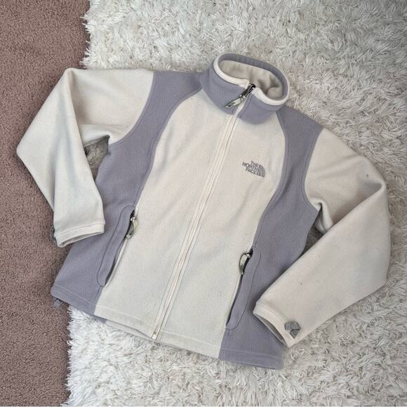 The North Face Cream and Gray Zip Front Fleece Size S - Picture 1 of 12